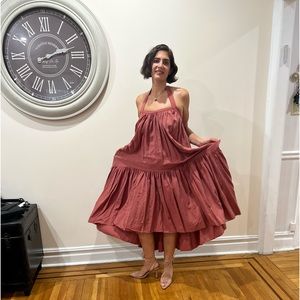 RARE free people paper bag halter dress